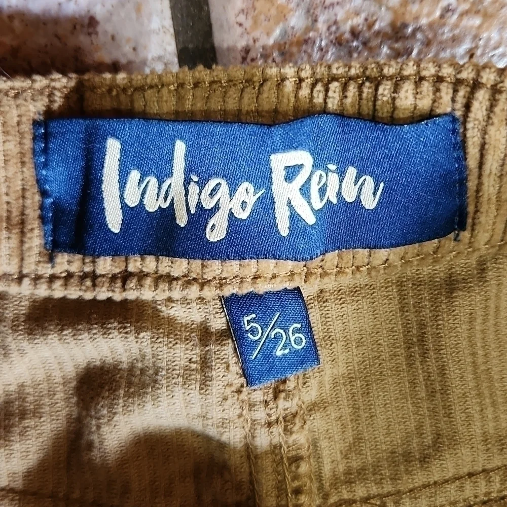Indigo rein brown corduroy button fly skirt size 5/26
